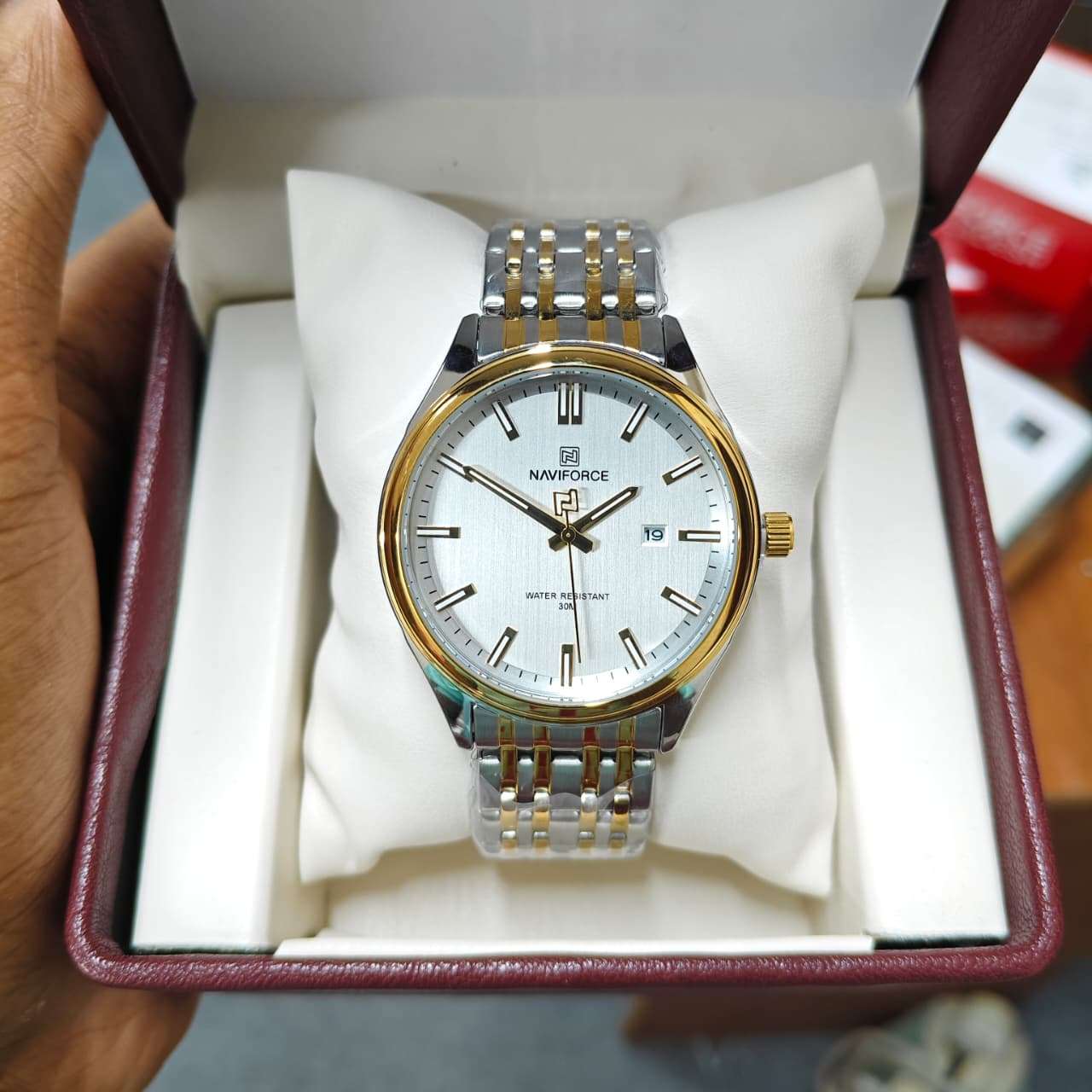Naviforce 8039 - Silver Gold White For Men - Image 2